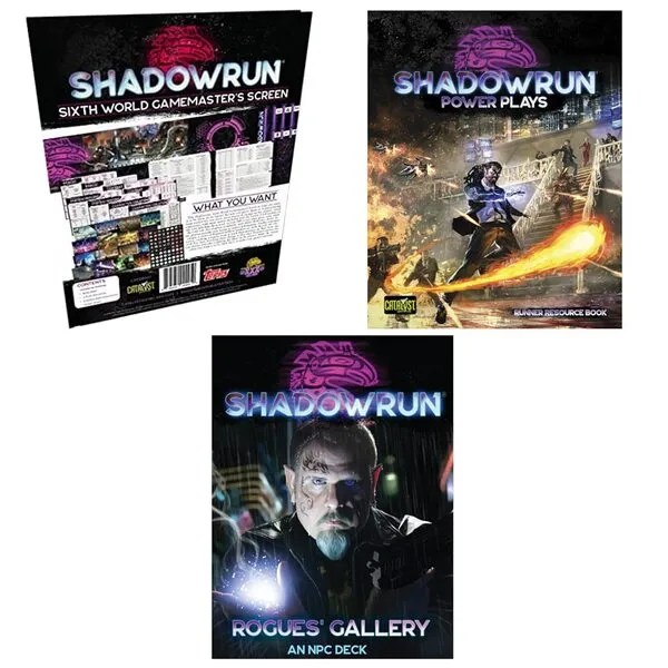Shadowrun Sixth Edition GM Screen, Power Plays, and Rogue's Gallery Bundle