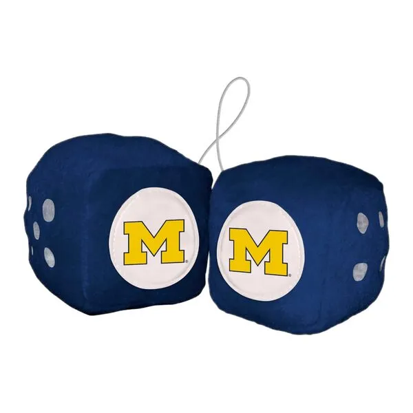 FANMATS 32014 Michigan Team Color Fuzzy Dice Décor 3