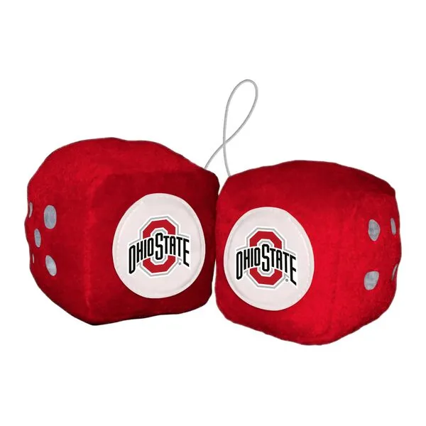 FANMATS 32015 Ohio State Team Color Fuzzy Dice Décor 3\