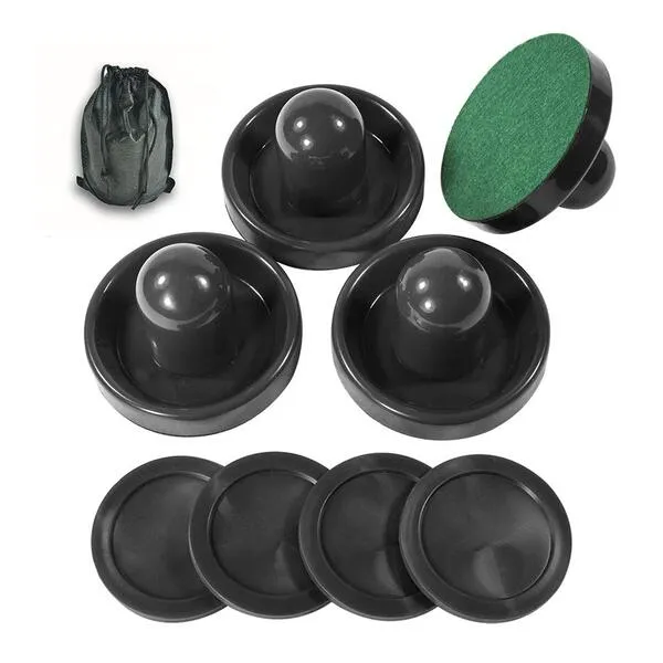 JS&YY Air Hockey Pucks and Paddles,Set 4 Pushers and 4 Pucks,Air Hockey Accessories,Suitable for Hockey Tables Over 6 feet