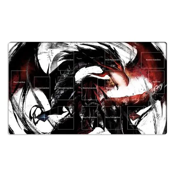 Mlikemat New Playmat Red-Eyes Black Dragon Mouse Pad TCG CCG Trading Card Game Mat + Free Bag (ZD014-411)