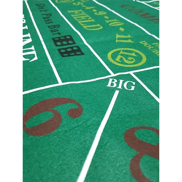 Craps & Texas Hold'em Poker Felt Layout 2-Sided 6ft x 3ft with Dice Pair & Las Vegas Playing Cards, Plus Storage Pouch (Blue Dice)