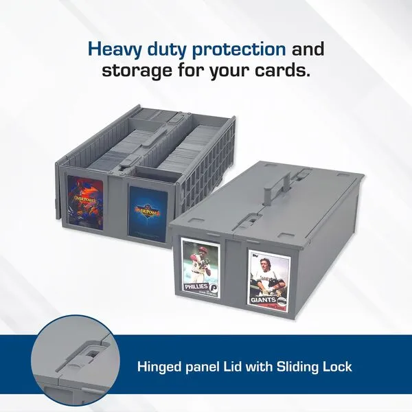 BCW Collectible Card Bin - Holds up to 1600 Cards - Single Gray | Large Card Storage Box for Loose Trading Cards | Pokemon, MTG, and Sports Card Storage Boxes | Plastic Sorting Card Box
