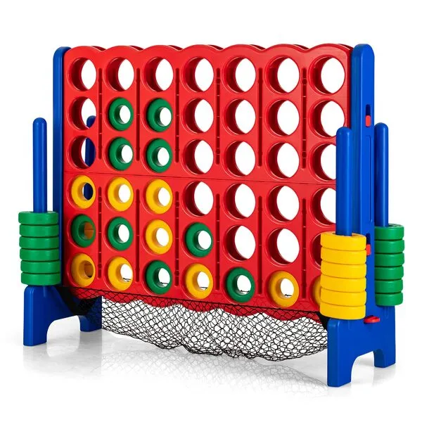 Costzon Giant 4-in-A-Row, Jumbo 4-to-Score Giant Games for Kids & Adults, Indoor Outdoor Party Family Connect Plastic Game, 4 Feet Wide by 3.5 Feet Tall w/42 Jumbo Rings & Quick-Release Slider