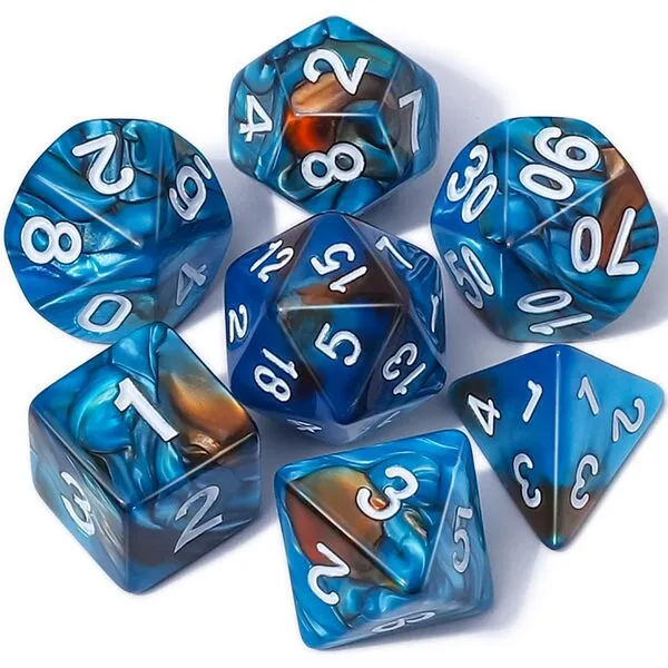 CiaraQ DND Polyhedral Dice Set with a Black Dice Bag for D&D RPG MTG Role Playing Table Games