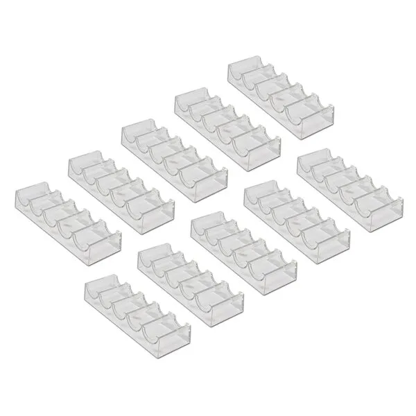 DA VINCI Poker Chip Racks - Pack of 10 Heavy Duty Stackable Acrylic Poker Chip Trays, Each Fits 100 Chips