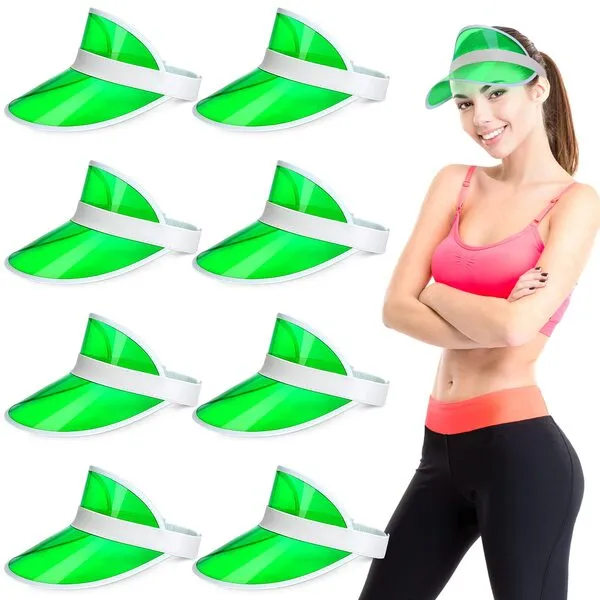 Tarpop 8 Pack Casino Visor Bingo Visors Poker Hat Accessories Dealer Visor Bulk Clear Sun Visors for Women