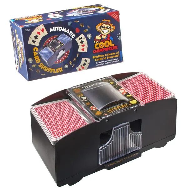 Cool Chimpanzee Automatic 2-Deck Card Shuffler, Home Poker Games, Blackjack, Rummy, War, Texas Hold \'Em, PLO, Omaha, Stud and More