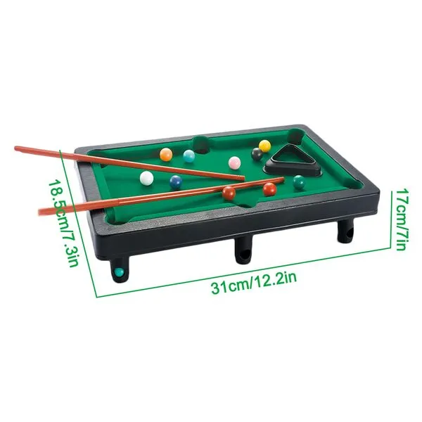 OTGO Home Office Desk Stress Relief Games Mini Pool Table Tabletop Desktop Billiards Snooker Game with 2 Sticks and Balls for Kids Adults Dorm Room