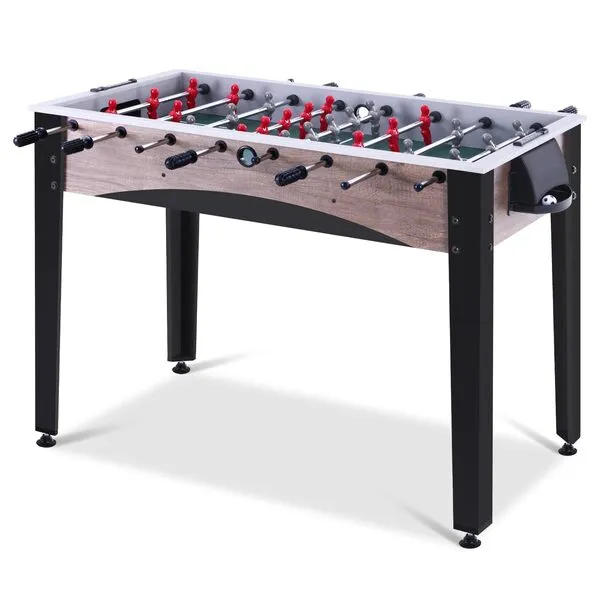 RayChee 48in Foosball Table, Arcade Table Soccer w/2 Balls for Kids and Adults, Indoor Foosball Table for Home, Game Room w/Wood Grain Finish and Foosball Accessories