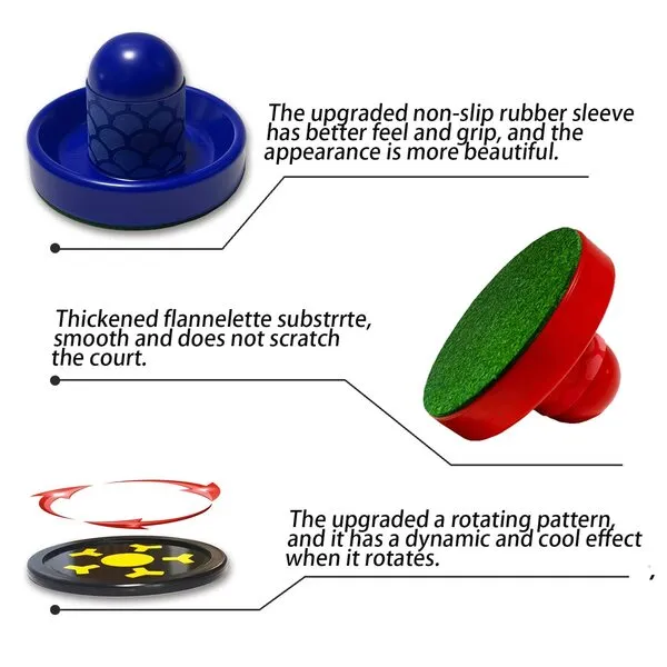 Joovon Air Hockey Pushers and Air Hockey Pucks, Non-Slip Strikers and Dynamic Pucks for Air Hockey Table Game for Adults and Kids,Replacement Accessories for Game Tables