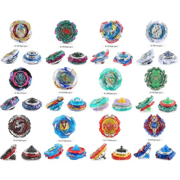 Battling Tops Box Set, Burst Gyro Toys 12 Spinning Tops + 2 Launchers + Stickers Combat Battling Game with Portable Box Gift for Kids Children Boys 499