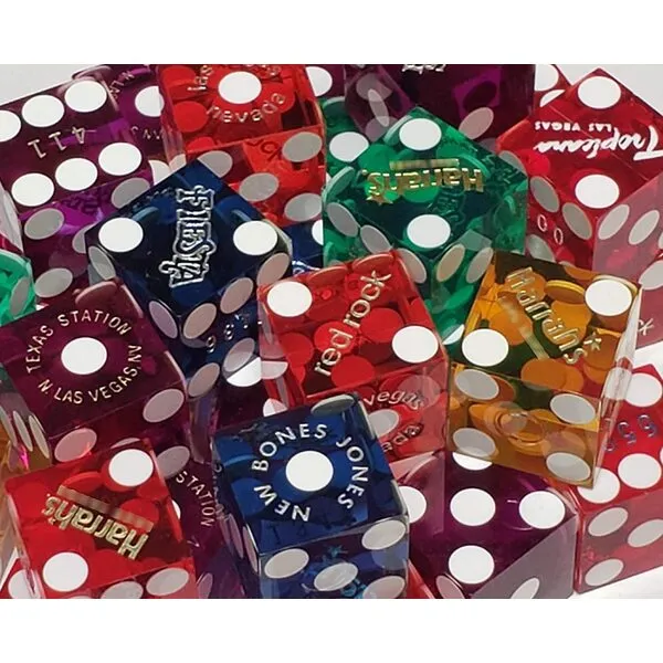 Genuine Las Vegas Strip Casino Dice w/Pouch + Craps Dice Dealer 36\
