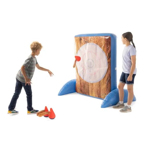 Hearthsong Giant Double-Sided Inflatable Axe-Throwing and Ball-Toss Target Game, 58.5