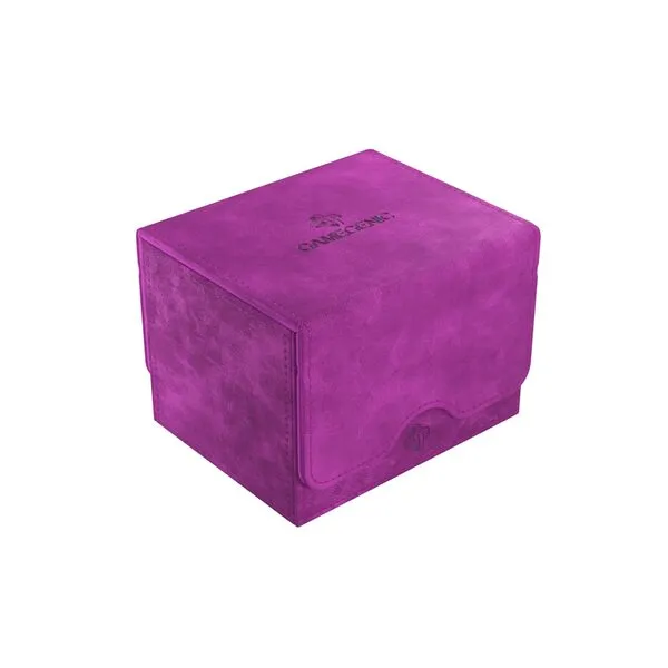 Sidekick 100+ XL Convertible Deck Box | Sideloading Card Storage with Removable Cover Clips Holds 100 Double-Sleeved Cards in Extra Thick Inner Sleeves Purple Color Made by Gamegenic (GGS20095ML)
