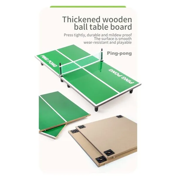 Mini Table Tennis Board Portable Desktop Ping Pong Table for Outdoor Outing or Indoor Large Size