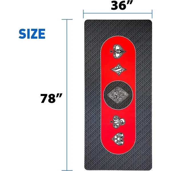 EasyGO Poker Table Top Pad – for Texas Holdem Casino Style – 78” X 36”Rectangle – Portable Rolling Rubber Folding Mat – Professional 3 Layers-Includes Carry Bag, 72 Black