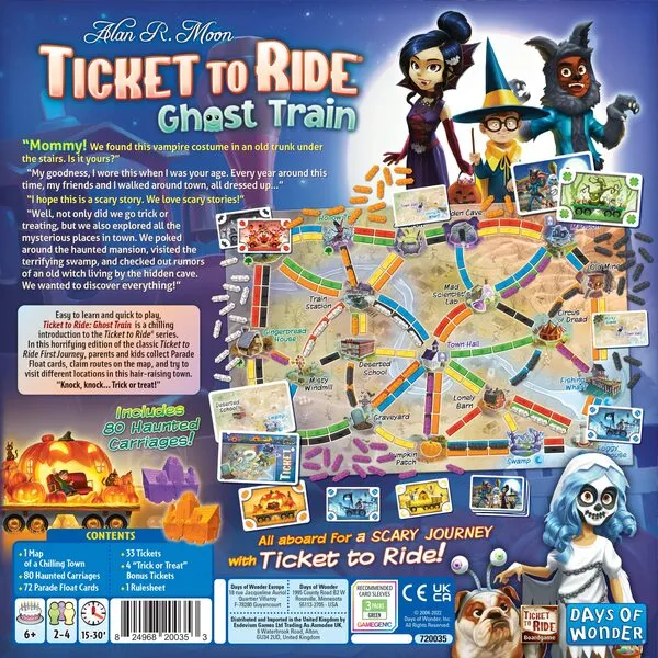 Ticket to Ride Ghost Train Board Game - Strategy Game, Train Adventure Game, Fun Family Game for Kids & Adults, Ages 6+, 2-4 Players, 15-30 Minute Playtime, Made by Days of Wonder
