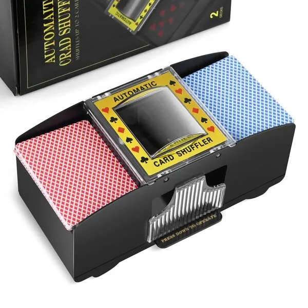 Nileole 2/4/6 Deck Automatic Card Shuffler, Battery-Operated Electric Shuffler, Casino Card Game Table Accessories for Travel, UNO, Phase 10, Skip-Bo, Texas Hold\'em