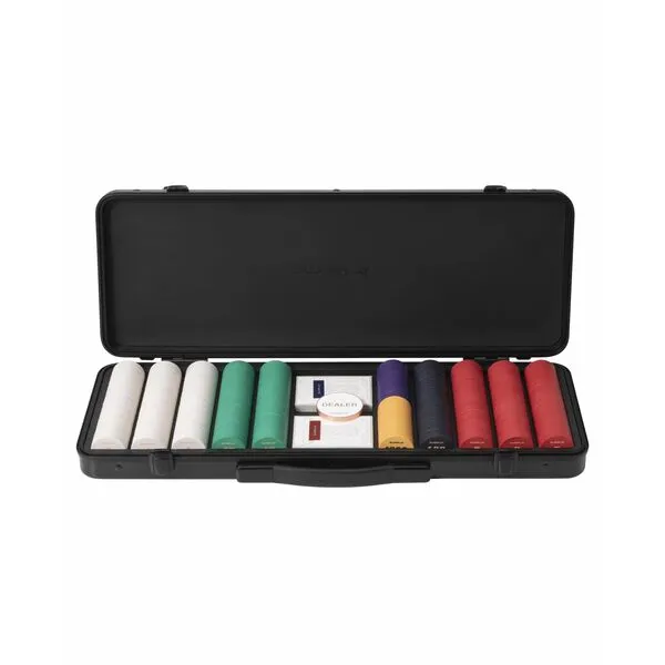 SLOWPLAY Godel Ceramic Poker Chips Set for Texas Hold\'em, 500 PCS [with Numbered Values], 39mm & 10g Each | Features a High-end Chip case with Extra Durable German Polycarbonate Shell