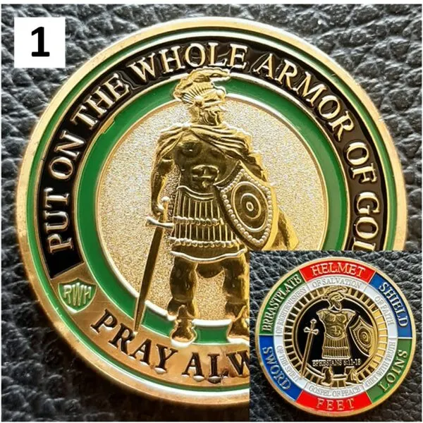 Junk and Disorderly, AZ Challenge Coin/Poker Card Guard: Armor of God 2 Versions Available