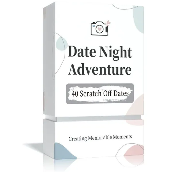 Tryuunion 40 Date Ideas Card Games for Couples Date Night - Unique Date Deck Scratch Off Cards, Gifts for Boyfriend - Romantic Newlywed and Wedding Anniversary Couples Gifts for Him and Her