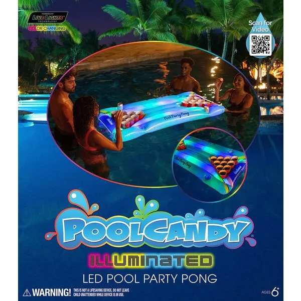 Inflatable Pool Party Pong Illuminated LED PoolCandy