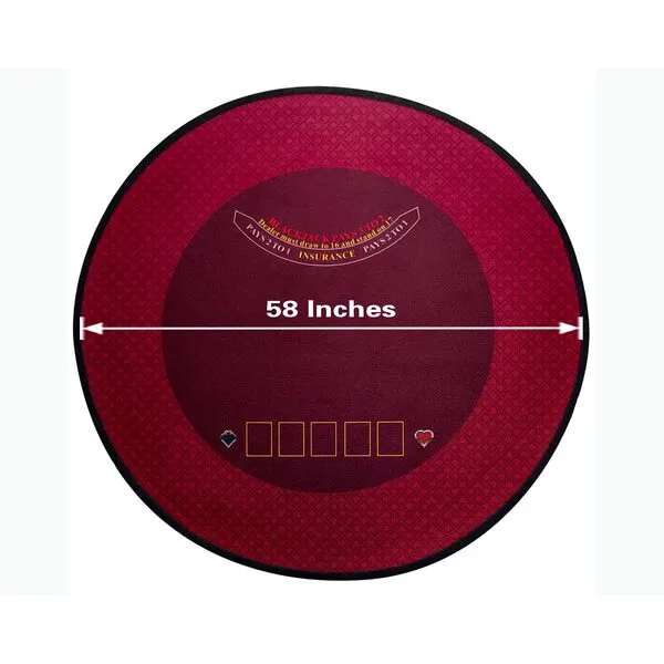 BALIKEN 58\'\' x 58\'\' Texas Hold\'em and Blackjack Table Felt, Portable Foldable Texas Hold\'em and Blackjack Layout ，Poker Games Mat