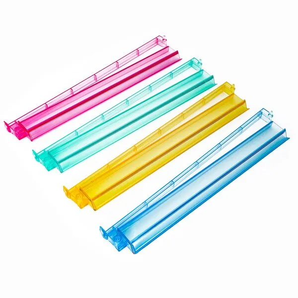 GUSTARIA Mah Jongg All-in-One Tile Rack & Pusher, Clear Acrylic Mahjong Rack and Pusher Combo, Modern American Majiang Tile Racks, Set of 4, Multi Color