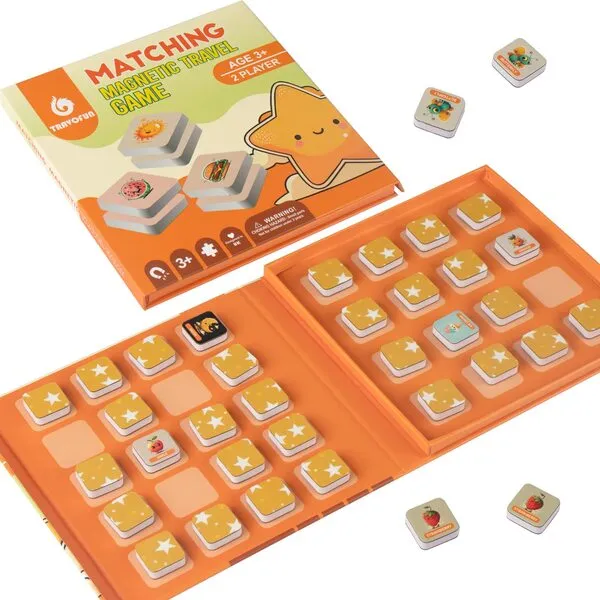 Travofun Magnetic Matching Memory Game for Kids 3-8 - Perfect Travel Toy for Toddlers - Fun Road Trip & Airplane Activity - Camping Game Essentials.