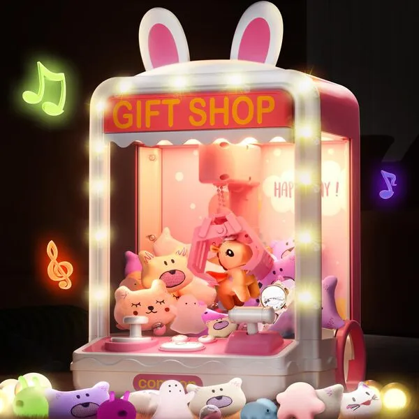 Skirfy Claw Machines for Kids,Kids Toys Mini Vending Machine with Squishy Fidget Toys Girl Toys,Candy Machine with Lights&Watch,Arcade Game Toy,Teen Girl Gift Trendy Stuff,Birthday Gift for Girls 8-10