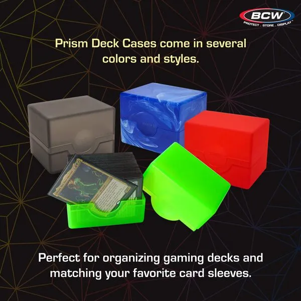BCW Spectrum Prism Deck Case - Marble Black | Secure Snap Closure Card Deck Case | Fits 100 Double-Sleeved Cards | Trading Card Deck Storage Ideal for Magic the Gathering, Pokemon, and More
