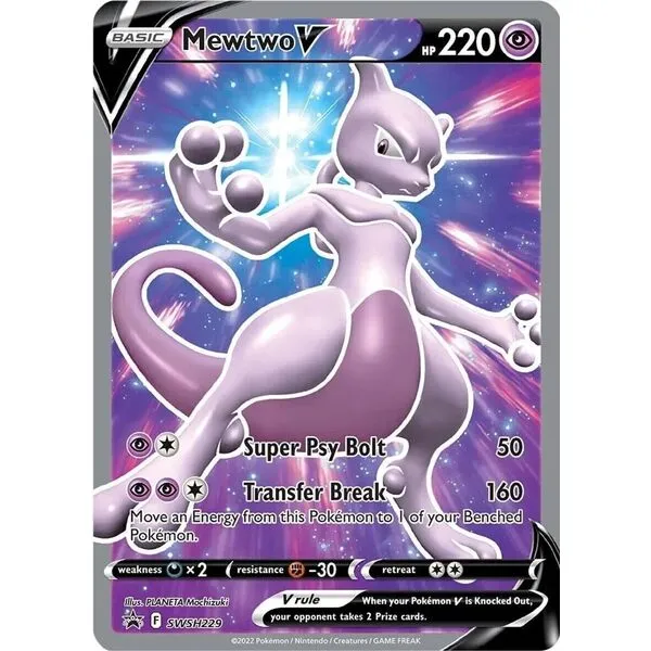 Pokemon - Mewtwo V -SWSH229 - Full Art - Black Star Promo - Pokemon Go