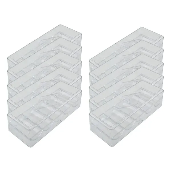 Versa Games 10 Clear Acrylic Poker Chip Trays with Cover - Casino Grade - 30% Thicker Than Standard Chip Trays - For Standard Size Poker Chips & Clay Poker Chips - 10 Chip Racks - Each Holds 100 Chips