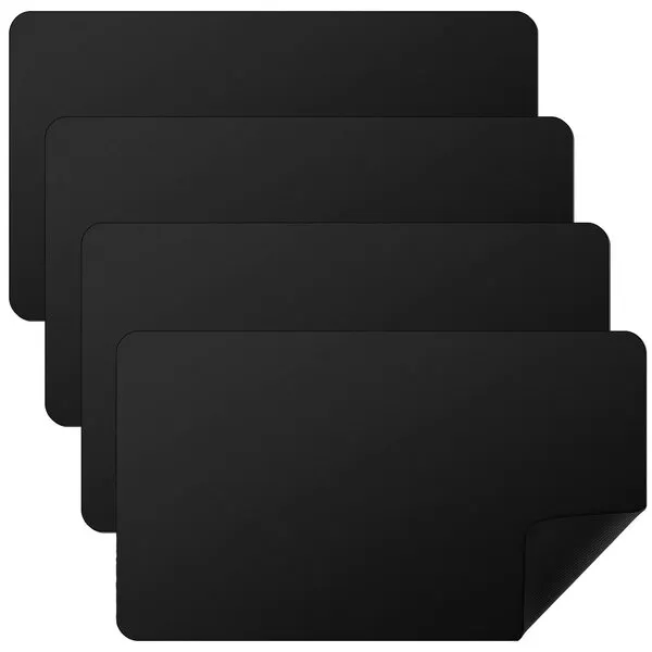 Ecally 4 Pcs Card Game Mats 24 x 14 Inch Playmat Table Card Game Mats Smooth Playing Card Mat (Black)