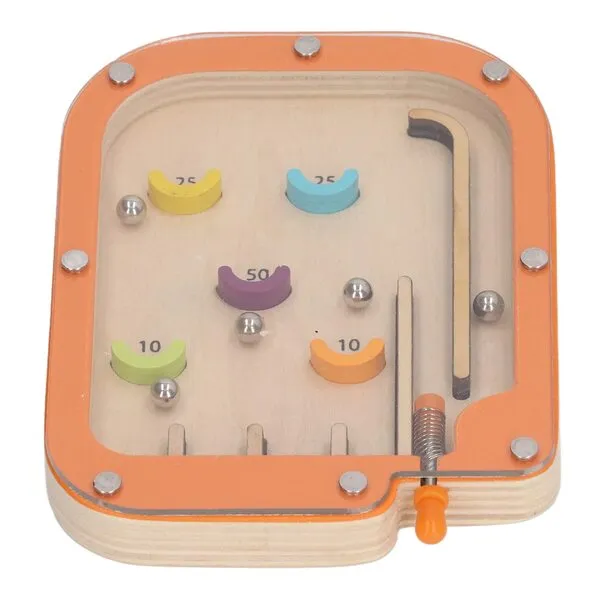 Handheld Pinball Game, Bright Color Early Learning Skill Development Pinball Maze Game for Home (M)