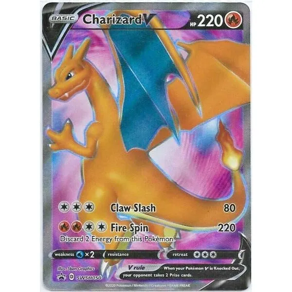 Pokemon - Charizard V - SWSH050 - Full Art - Black Star Promo - Holo Foil Card