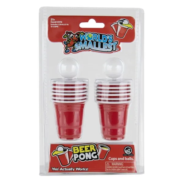 World\'s Smallest Beer Pong, Red, Miniature