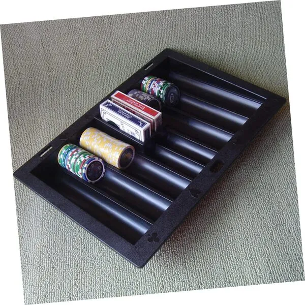 BIUDECO Chip Tray Texas Holdem Desktop Accessories Poker Dealer Chip Tray Table Chip Holder Tray Plastic Poker Chips Tray Table Plastic Chip Tray Plastic Poker Chips Tray Poker Chip Holder