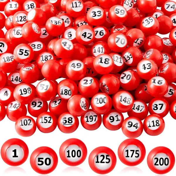 Liliful 200 Pcs Raffle Balls Numbers 1-200 Bingo Balls Only with Easy Read Window, Mini Number Bingo Balls Small Numbered Plastic Ball Games for Game Night, Lottery, Large Group Activities, Red