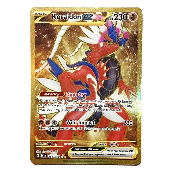 Pokemon - Koraidon ex 254/198 - Scarlet & Violet - Secret Rare - Gold Holo Foil