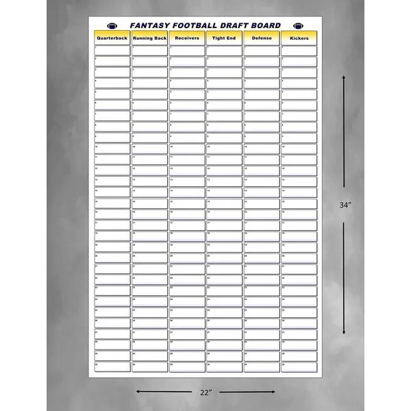 2023 Reusable Fantasy Football Draft Boards - League Draft Order and Owner's Board Kit