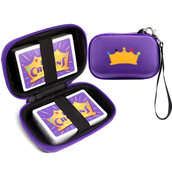Meetikar Travel Card Games Case Compatible with Enterprises Five Crowns Card Games Set, Card Case for UNO Card Case, Playing Card Case, Game Card Holder (Not Including Cards) (Purple)