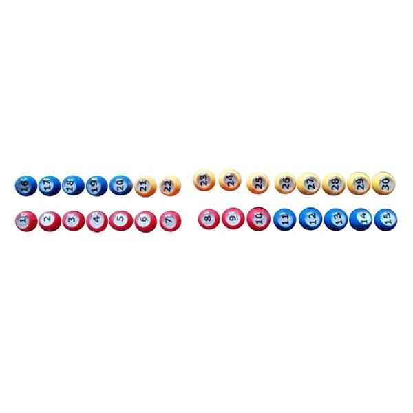 EHJRE 30x Bingo Ball Raffle Balls Replace Universal Attachments Tally Ball 1-30 Numbers for Company Traveling Camping Parties Entertainment