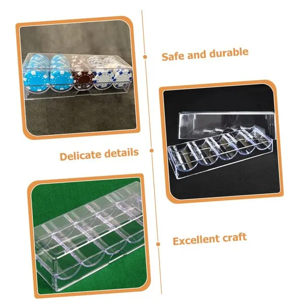 Coin Holder Coins Organizer Storage Case Medal Display Collection Supplies Chip Box Clear Tray with Lid Serving Tray for Collectors Coin Rack Display