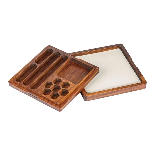 UDIXI 2 in 1 DND Dice Tray, Wooden Dice Box with Magnetic Lid & D&D Dice Holder Case, Dice Tray Combined into One for RPG, Tabletop Games | Holds 6 Sets of Polyhedral Dice