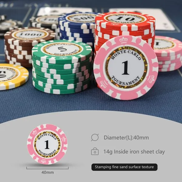 LUOBAO Premium Numbered Poker Chips for Card Board Game,for Texas Hold'em, Blackjack,Card Club or Late Night Poker Games