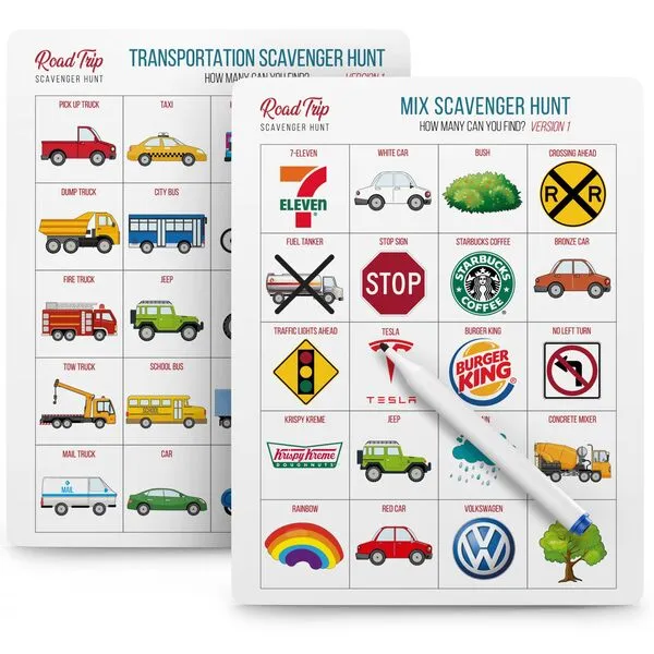 WELL BALANCED Car Bingo - Road Trip Essentials: Car Activities and Games for Kids Ages 4-8