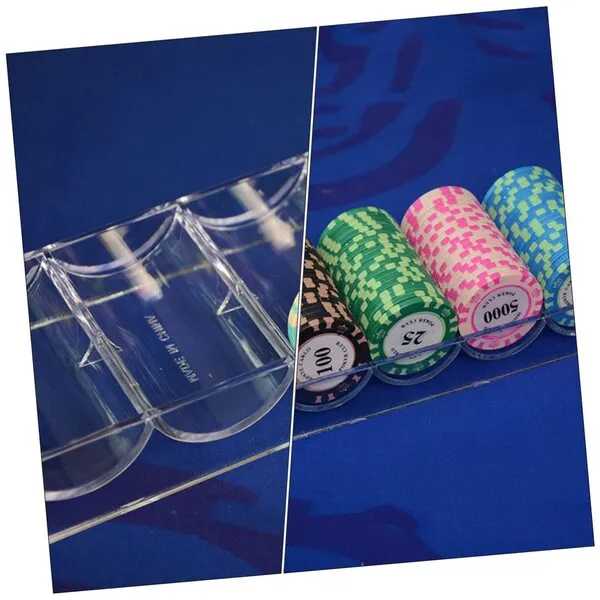 3 Pcs Chip Rack Acrylic Organizer Case Small Poker Container Chip Storage Plate Poker Chips Container Poker Chips Storage Organizer Poker Chips Case Creative Chips Container
