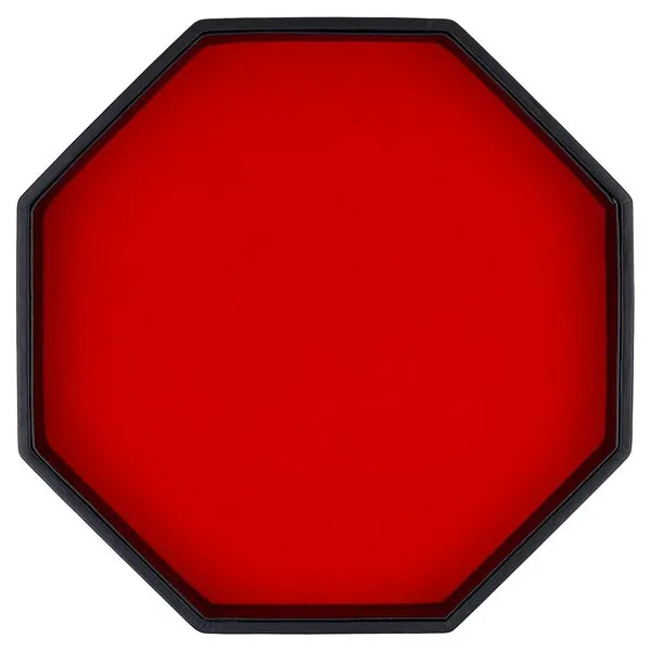 RERIVER Dice Rolling Tray, Felt Lined PU Leather Octagon Dice Tray for Dungeon Crawler Games, Red